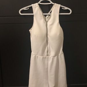 Short White Zip-Up Romper RUNS SMALL